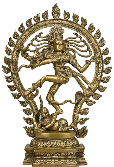Exotic India Nataraja - Brass Statue - Color Natural Brass Color ...
