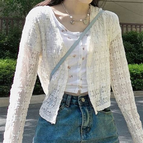 White Mesh Lace Cardigan Women's Elegant Cardigan Summer - Etsy