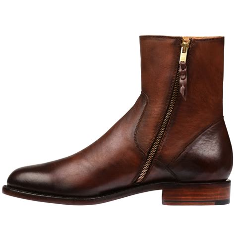 Tan Leather Draven Zipper Boots - AW24 – Costoso Italiano