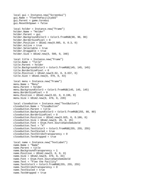 Image result for Flee the Facility Script Pastebin GUI