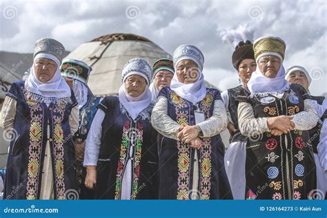 Kyrgyz Women at the World Nomad Games, Dressed in Traditional Cl ...