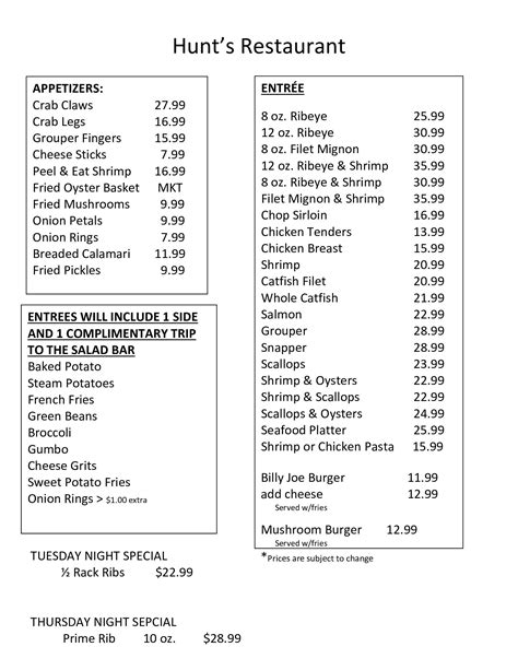 Hunt's Seafood Restaurant & Oyster Bar—Dothan, AL