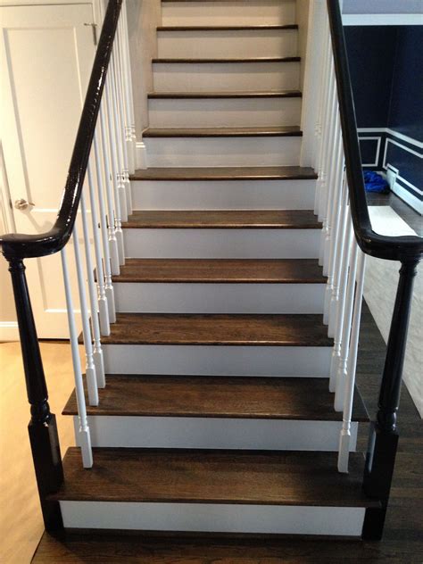 Dark Staircase with White Risers