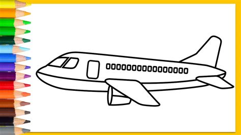 How to draw airplane simple learn drawing step by step with draw easy ...