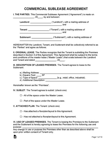 Free Sublease Agreement Template | PDF | WORD | RTF