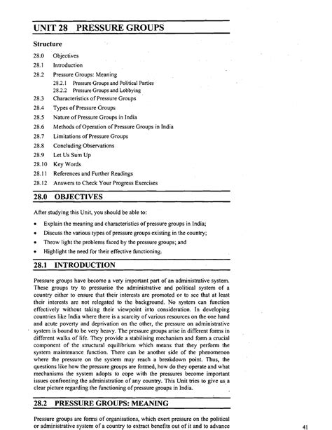 Pressure-groups - It's a lecture notes - UNIT 28 PRESSURE GROUPS ...