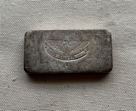 1980's W H Foster Mint .999 fine silver 3 ounce "Type 1" Vintage Silver ...