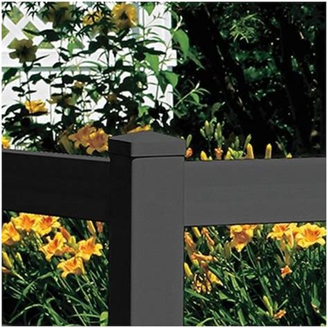 Outdoor Essentials 5.25-Inches W x 5.25-Inches L Black Vinyl fence Post ...