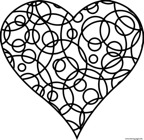 Patterned Heart For Love Coloring page Printable