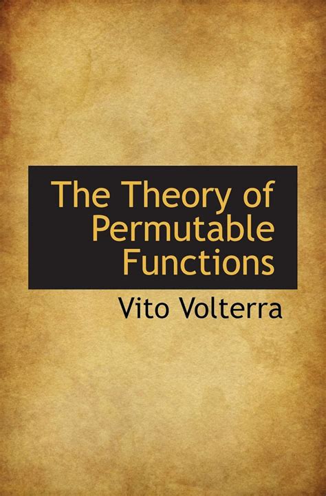 The Theory of Permutable Functions : Amazon.in: Books
