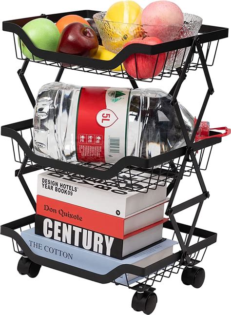 Swadhin Metal Collapsible Fruit & Vegetable 3 Layer Kitchen Trolley ...