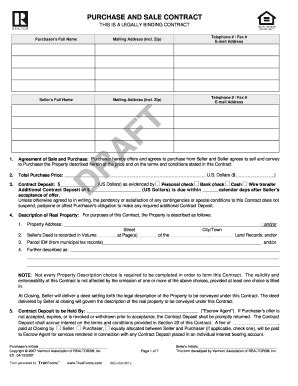 PURCHASE AND SALE CONTRACT - Fill and Sign Printable Template Online