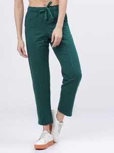 Tokyo Talkies Solid Women Green Track Pants - Buy Tokyo Talkies Solid ...