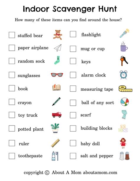 Shape Scavenger Hunt Printable Free - Printable Word Searches