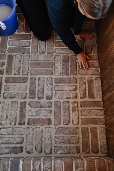 How We Installed Brick Floors In Our Laundry Room - Nadine Stay