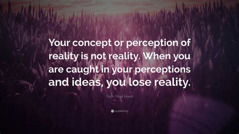 Thich Nhat Hanh Quote: “Your concept or perception of reality is not ...