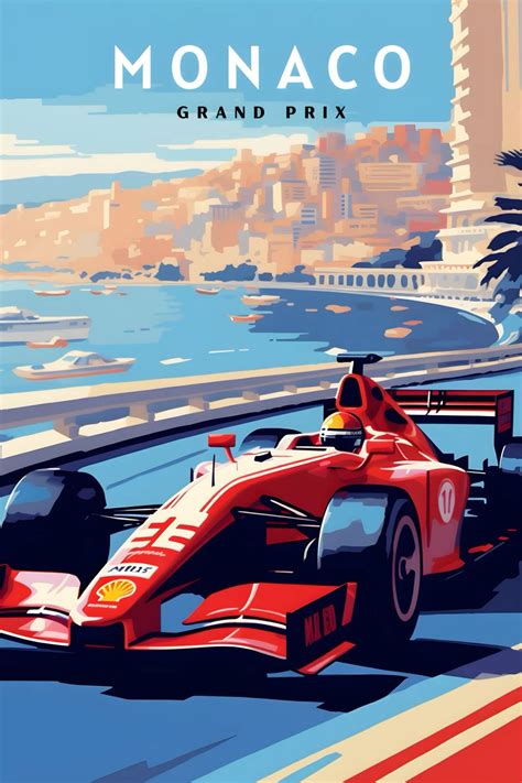 Monaco Travel Poster, Monaco Wall Art, Monaco Grand Prix Poster ...