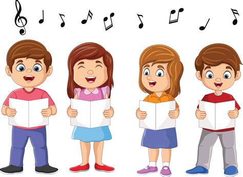Cartoon group of choir children singing a song 15220110 Vector Art at ...