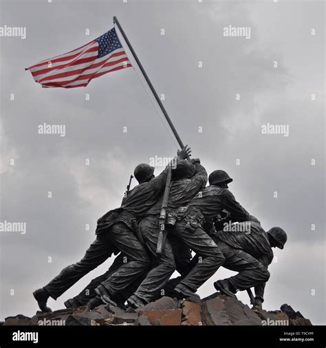 The U.S. Marine Corps War Memorial, which depicts the raising of the ...