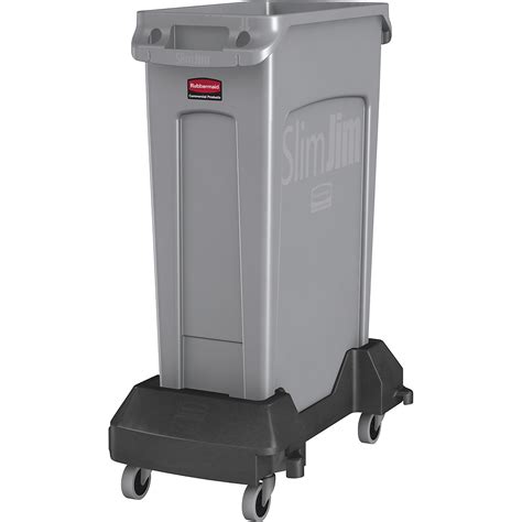 SLIM JIM® waste container set – Rubbermaid: 60 l, with plastic trolley ...