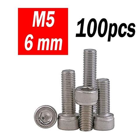 Immech - M5 x 6mm Stainless Steel Socket Head Cap Screws, Allen Socket ...