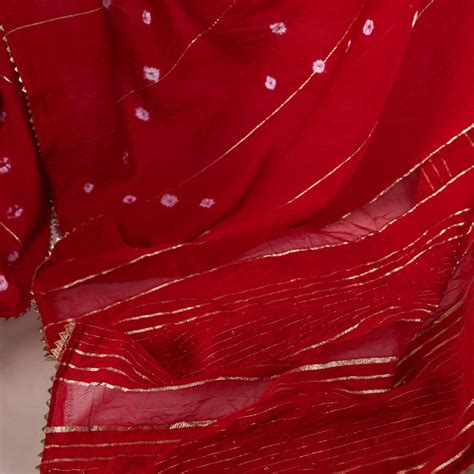 Aadhya Viscose Chanderi Red Saree | Shoppers Trend – shoppers trend