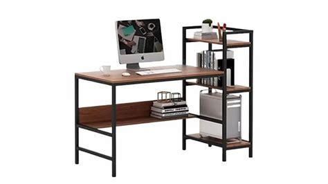 Computer Table with Book Rack Design 的图像结果