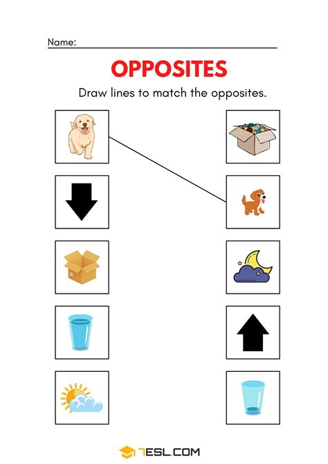 Opposite Words Worksheets: Free Antonyms Exercises & PDF • 7ESL