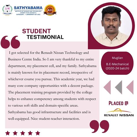 Student Testimonials | Sathyabama Institute of Science and Technology ...