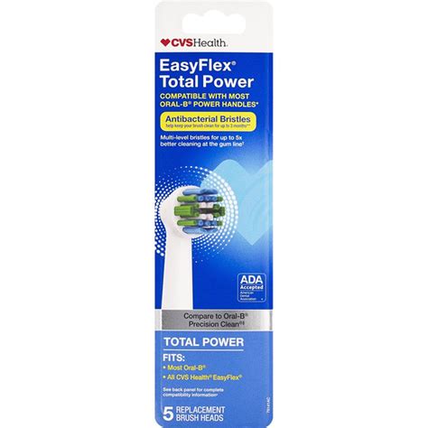 CVS Health EasyFlex Total Power Anti-Bacterial Replacement Brush Heads ...