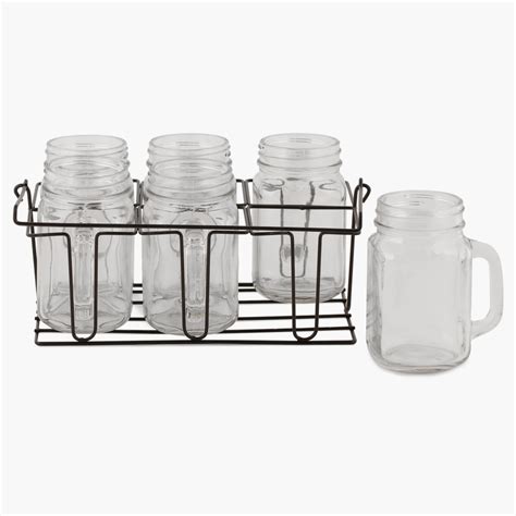 Buy Peroni Mason Mugs With Caddy- Set Of 7 Pcs. - 420 ml from Home ...