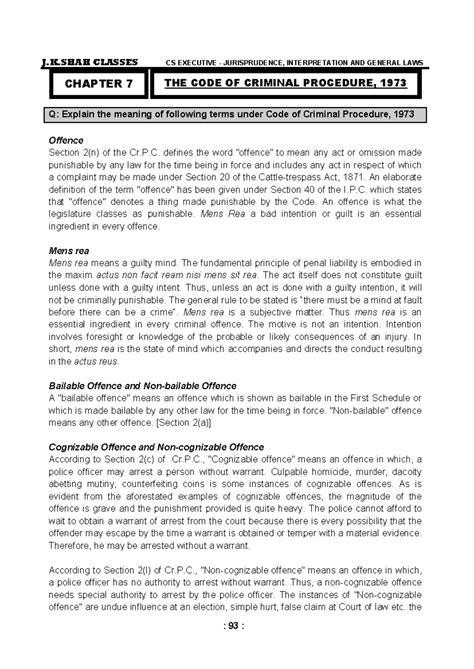 Chapter 7 - CrPc - Q: Explain the meaning of following terms under Code ...