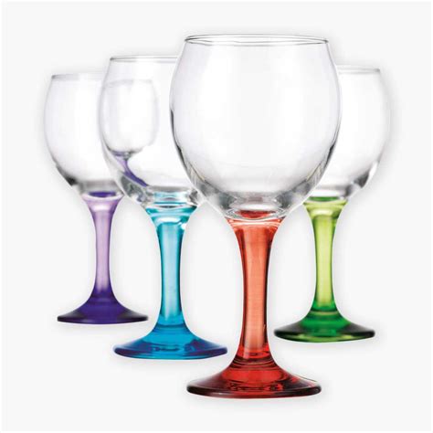 Colored Stem Wine Glasses