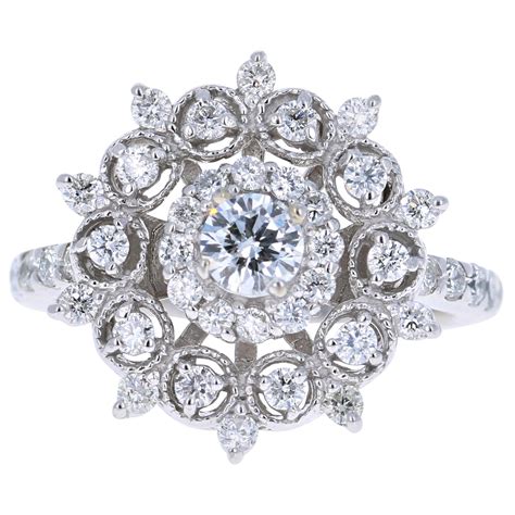 Certified 4 Carat 24 Count Diamond Statement Ring in 14 Karat Yellow ...