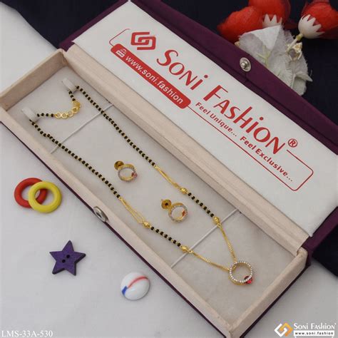 1 Gram Gold Plated Finely Detailed Mangalsutra Set for Women - Style A ...
