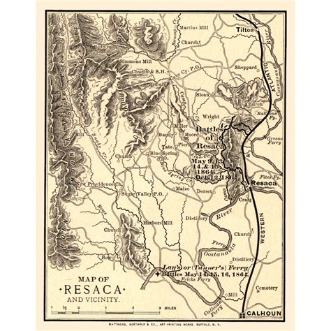Historical Civil War Map - Resaca Georgia Vicinity Battles - Northrup ...