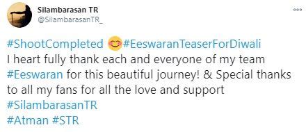 STR aka Simbu wraps up Suseenthiran-directorial Eeswaran shoot; teaser ...