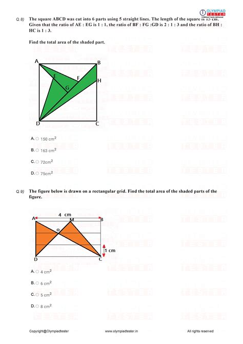 Class 7 Maths - Perimeter and area - Worksheet 03 – Olympiad tester