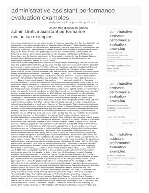 Fillable Online Administrative assistant performance evaluation ...