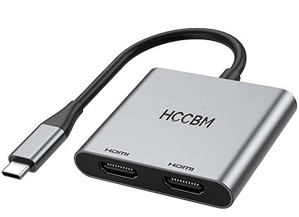 USB C to Dual HDMI Adapter, Dual Monitors Adapter USB C Hub with 2 HDMI ...