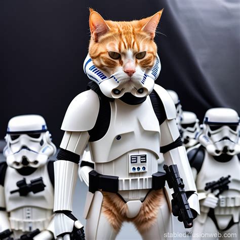 Ginger Cat as Stormtrooper in Star Wars | Stable Diffusion Online