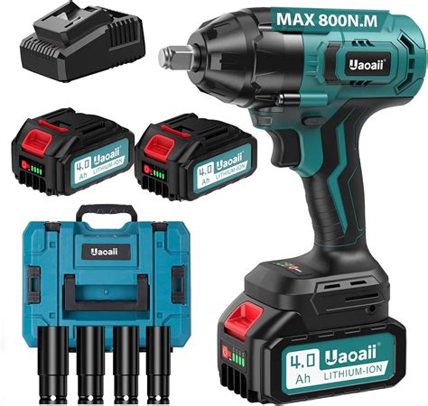 Uaoaii Cordless Impact Wrench 800Nm590ft-lbs, 12 Battery India | Ubuy
