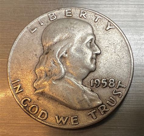 1958 D Ben Franklin Silver Half Dollar Thick Lettering Unique - Etsy