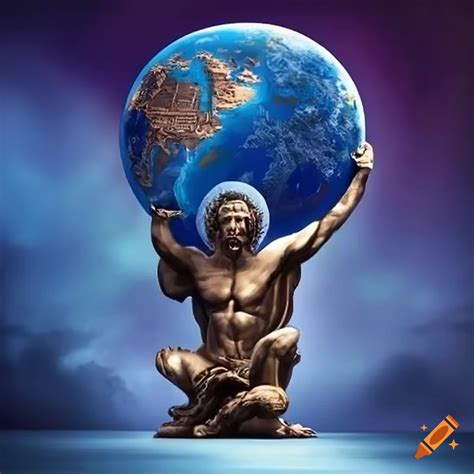 Greek god Atlas holding up the world on Craiyon