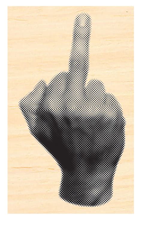 P141 Middle Finger Salute- Hand - Rubber Stamp | My Site 8