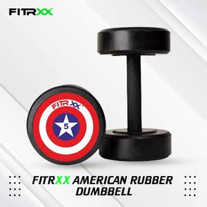 FITRXX Captain America Style Black Rubber Dumbbells hulk series 5kgX 2 ...