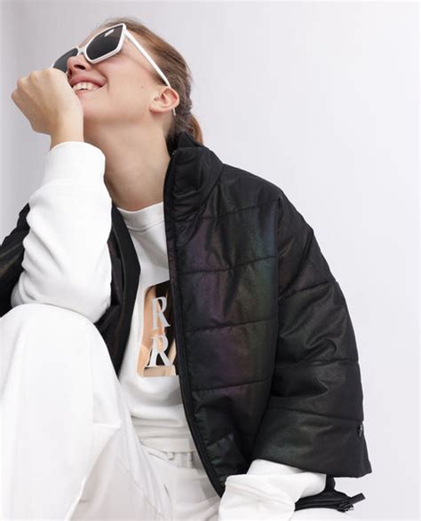 Rareism Women's Habit Black Polyester Fabric Short Sleeves Zip Closure ...