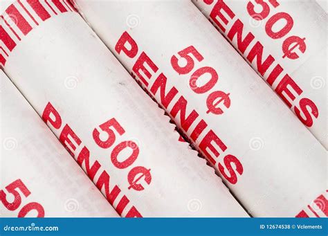 Rolls of pennies stock photo. Image of nest, fifty, money - 12674538