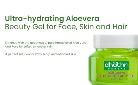 Dhathri Ayurvedic Aloe Vera Gel with Rose and Peppermint | Aloe Vera ...