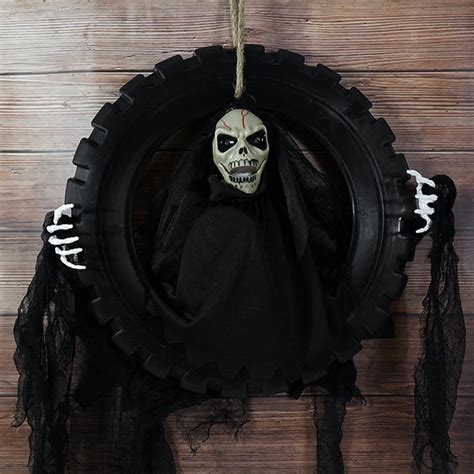Halloween Hanging Skeleton Red Eyes and Scream | The Write Stuff